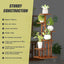 5 Tiers Vertical Bamboo Plant Stand Staged Flower Shelf Rack Outdoor Garden