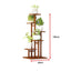 5 Tiers Vertical Bamboo Plant Stand Staged Flower Shelf Rack Outdoor Garden