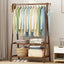 Portable Clothes Rack Coat Garment Stand Bamboo Rail Hanger Airer Closet