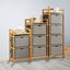Bamboo Shelf with Storage Hamper - Wooden Bamboo Removable Bags