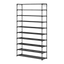 10-Tier Metal Shoe Rack Black – Large 50-Pair Shoe Storage Organiser Shelf