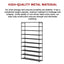 10-Tier Metal Shoe Rack Black – Large 50-Pair Shoe Storage Organiser Shelf