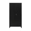 Black Two Door Metal Storage Cabinet with Legs Adjustable Shelf Lockable Steel Cupboard for Home Office Gym