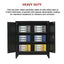 Two-Door Metal Short Cabinet Shelf Storage for Home Office Gym