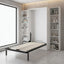 Single Wall Bed in White – Space Saving Murphy Bed Kit with Silver Door Handle