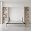 Queen Wall Bed in White – Space Saving Murphy Bed Kit with Black Door Handle