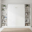 Queen Wall Bed in White – Space Saving Murphy Bed Kit with Gold Door Handle
