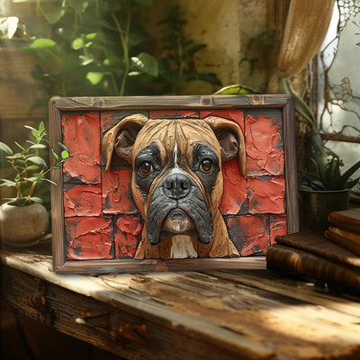 NNEOBA Boxer Dog Aluminum Wall Art - 12x16in Decorative Print