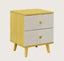 NNECN Wooden Bedside Cabinet with Two Drawers and Sturdy Legs