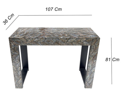 STONE HEDGE MOTHER OF PEARL HAND MADE CONSOLE TABLE