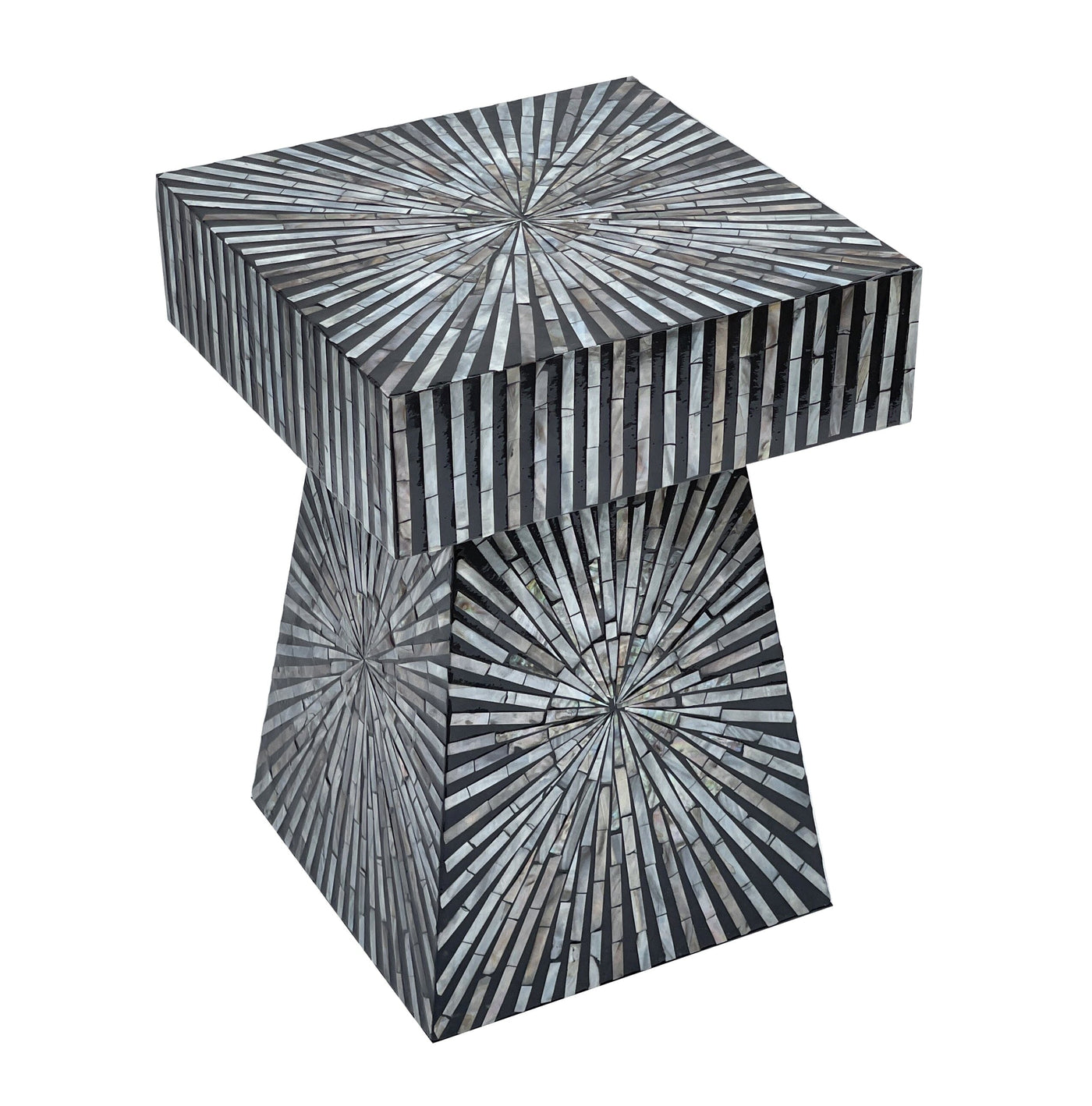 PYRAMID MOTHER OF PEARL HAND MADE SIDE TABLE