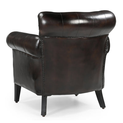 CHOCOLATE LEATHER ARMCHAIR