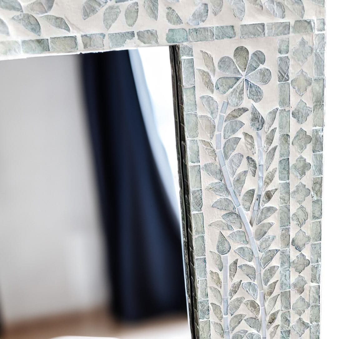 MOTHER OF PEARL SERENE REFLECTION WALL MIRROR