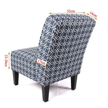 Cafe Lounge Couch Ramie Cotton Fabric Accent Dining Relax Chair Pub Seating Navy New