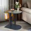 Luxury C Shaped End Table Small Accent Table Faux Leather Top With Storage Bag