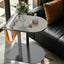 Luxury C Shaped End Table Small Accent Table Faux Leather Top With Storage Bag