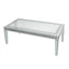 Silver Mirrored Coffee Table with Crushed Crystal Diamond Inlay Rectangular Center Table for Living Room