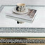 Silver Mirrored Coffee Table with Crushed Crystal Diamond Inlay Rectangular Center Table for Living Room