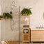 Large Bathroom Floor Cabinet Bamboo Storage Cupboard Living Room w/ Hook & Shelf