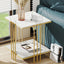 2 Tier End Table Bedside Tables Sintered Stone Nightstand Display Storage Shelf