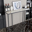 Exquisite Water Ripple Marble Console Table Bar Table w Thicken Stable Metal Leg