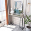 Exquisite Water Ripple Marble Console Table Bar Table w Thicken Stable Metal Leg