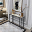 Exquisite Water Ripple Marble Console Table Bar Table w Thicken Stable Metal Leg