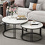 Stylish Round Nesting Coffee Tables with Metal Frame