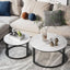 Stylish Round Nesting Coffee Tables with Metal Frame