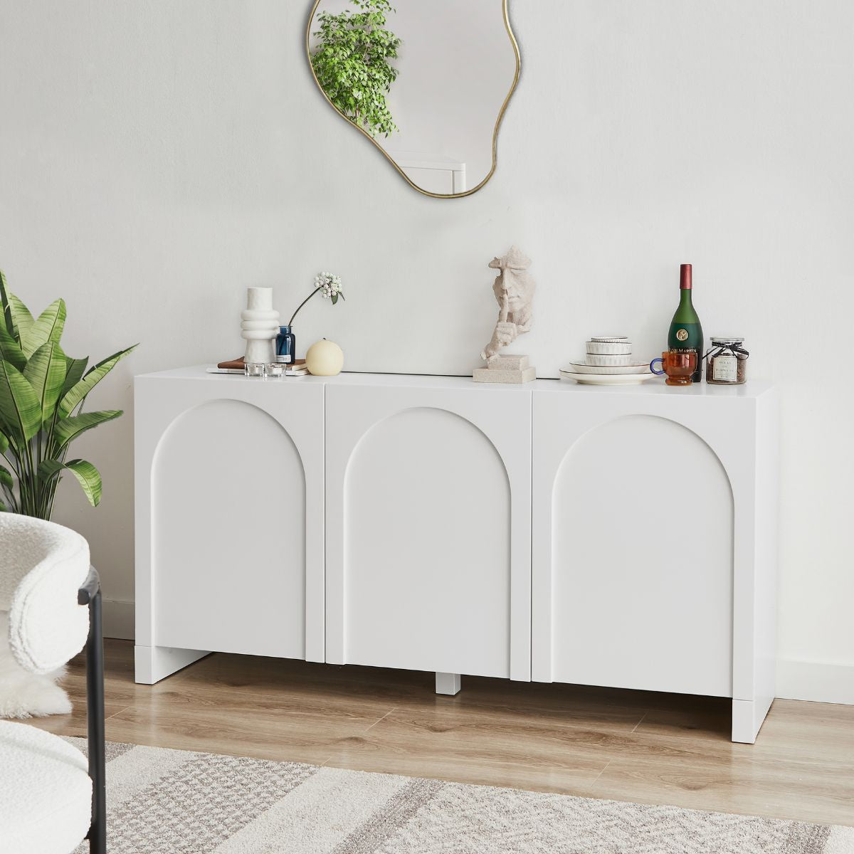 Dome White 3 Doors Sideboard