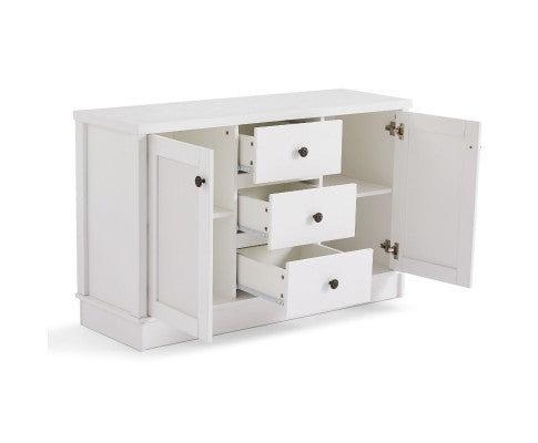 Margaux White Coastal Style Sideboard Buffet Unit