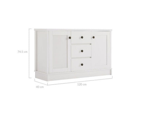 Margaux White Coastal Style Sideboard Buffet Unit