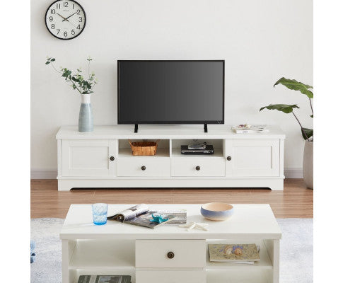 Margaux White Coastal Style 180cm Entertainment Unit