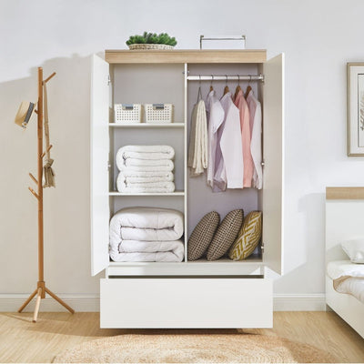 Aiden Industrial Contemporary White Oak Wardrobe