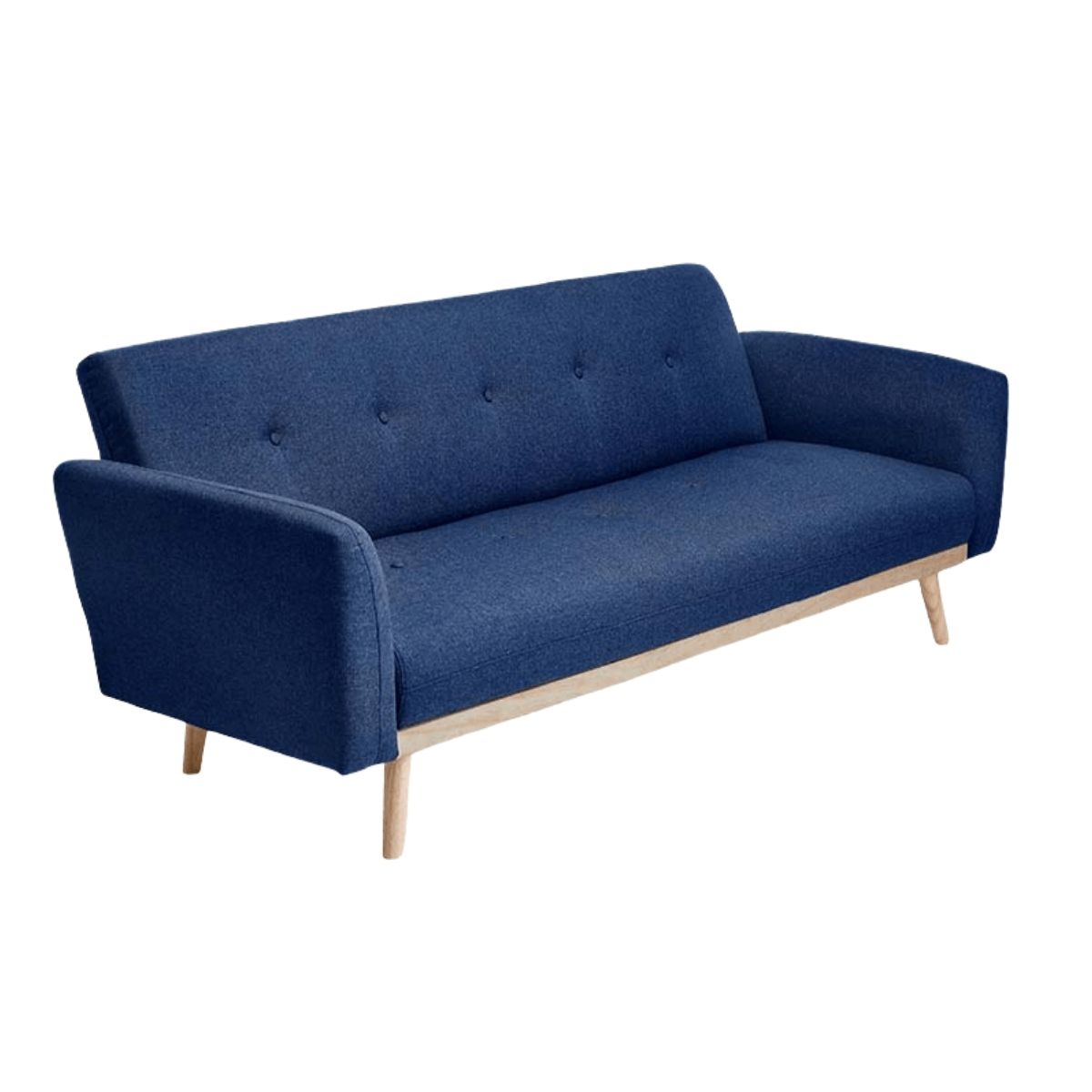 Nicholas 3-Seater Blue Foldable Sofa Bed