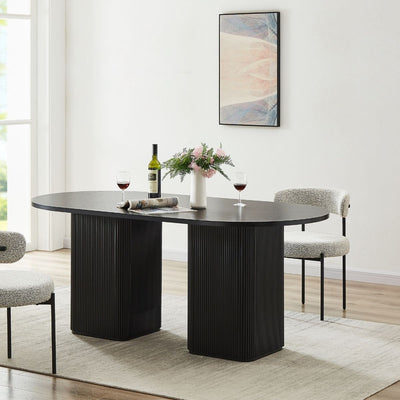 Tate 6 Seater Black Column Dining Table