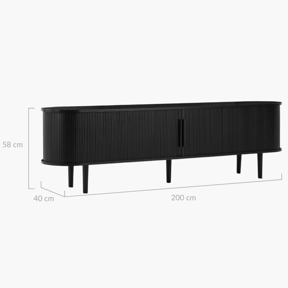 Tate 200cm TV Unit in Black