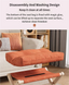 Orange Foldable Ottoman & Padded Footstool with Velcro Stability - Cotton Linen Portable Office Leg Rest & Entryway Shoe Stool
