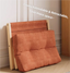 Orange Foldable Ottoman & Padded Footstool with Velcro Stability - Cotton Linen Portable Office Leg Rest & Entryway Shoe Stool