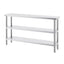 Stainless Steel Food Prep Table, 356 x 1524 x 864 mm Commercial Kitchen Worktable, with 2 Adjustable Undershelf, Heavy Duty Prep Table Metal Work Table for BBQ, Kitchen, Home, and Garage