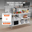 Stainless Steel Food Prep Table, 356 x 1524 x 864 mm Commercial Kitchen Worktable, with 2 Adjustable Undershelf, Heavy Duty Prep Table Metal Work Table for BBQ, Kitchen, Home, and Garage