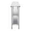 Stainless Steel Food Prep Table, 356 x 1524 x 864 mm Commercial Kitchen Worktable, with 2 Adjustable Undershelf, Heavy Duty Prep Table Metal Work Table for BBQ, Kitchen, Home, and Garage