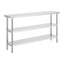 Stainless Steel Food Prep Table, 356 x 1524 x 864 mm Commercial Kitchen Worktable, with 2 Adjustable Undershelf, Heavy Duty Prep Table Metal Work Table for BBQ, Kitchen, Home, and Garage