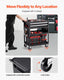 5-Tier Tool Cart with Wheels, 400 lbs Load Capacity, Rolling Work Cart with 2 Drawers & Pegboard, Mechanic Tool Storage Organizer with Locking System for Garage, Warehouse and Repair Shop, Black