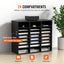 VEVOR Wood Literature Organizer Adjustable File Sorter 24 Compartments Black
