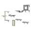 VEVOR Wall Mounted Cat Shelves, Cat Wall Shelves and Perches with Jumping Boards, Hammock, Sofa, Cat Tree & Cat Grip, Cat Furniture and Shelves up to 40 lbs for Sleeping, Playing, Climbing, Set of 6