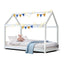 Artiss Bed Frame Wooden Kids House Frame White CASA