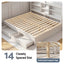 Noise-Free White Farmhouse Solid Wood Double Platform Bed Frame with Storage Headboard, Charging Station and Drawers for Bedroom and Apartment