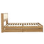 Artiss King Single Bed Frame with 2 Drawers, PU Leather Headboard & Charging Station