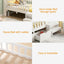 Single Bed Frame with 2 Storage Drawers, Montessori Bed with Headboard, 2 USB Ports & Led Light, Solid Wood Platform Bed Base with Safety Rail & Ladder, 31CM Under-Bed Storage, White